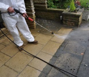мытье тротуарной плитки