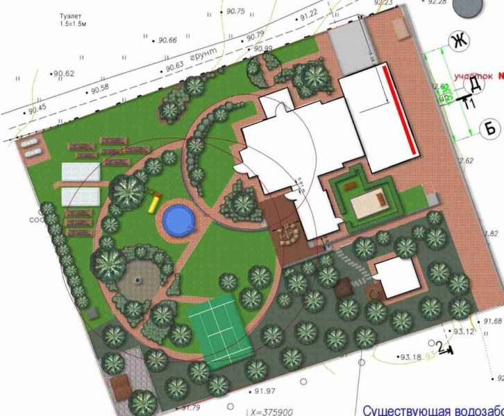 Ландшафтный дизайн - проект Диево Волга -план без сетки